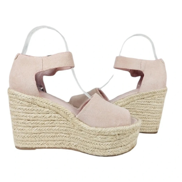 Marc Fisher alita platform wedge espadrille sandal sz 9.5 new in box light pink - Picture 5 of 8